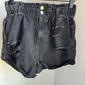 Forever 21 High Waist Black Denim Shorts